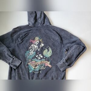 Duck Co Skeleton Women's Morro Bay California Sweatshirt Heather Grey Small